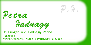 petra hadnagy business card